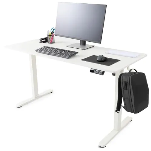 Arebos elektrisch höhenverstellbarer Schreibtisch 140x60 cm - Ergonomischer Schreibtisch mit Memory-Funktion für individuelle Höhenanpassung (72-118 cm). Ideal für gesundes Arbeiten im Sitzen und Stehen, stabil und belastbar bis 50 kg.