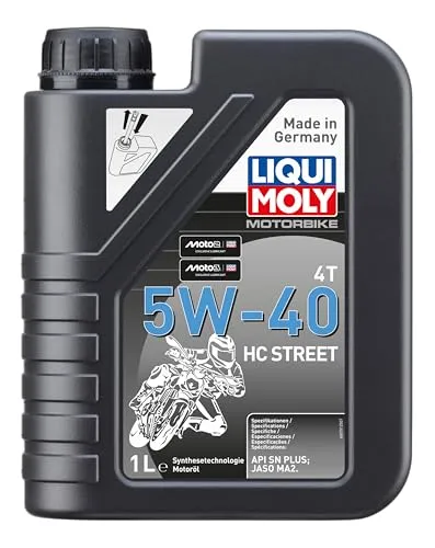 LIQUI MOLY Motorbike 4T 5W-40 HC Street | 1 L | Motorrad Synthesetechnologie Motoröl | Art.-Nr.: 20750, farblos