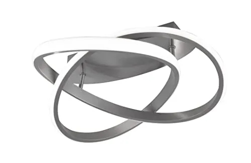 Reality Leuchten Deckenleuchte COURSE 45x18.80 cm - Moderne Deckenleuchte in Nickel matt, ideal für stilvolle Wohnräume, energieeffizient mit neutralweißem Licht.