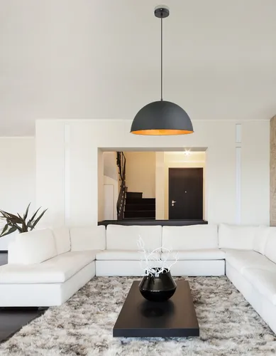 Globo Lighting Hängeleuchte Metall schwarz, 1x E27 - Moderne Hängelampe in schwarz mit goldfarbenem Schirm (Durchmesser 41 cm), ideal für stilvolle Beleuchtung. E27 Fassung ermöglicht individuelle Leuchtmittelwahl, perfekt für Energieeffizienz.