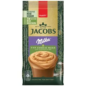 Jacobs Typ Cappuccino Choco Nuss Milka, Getränkepulver mit löslichem Bohnenkaffee, Instant Kaffee, für 25 Getränke, 400 g