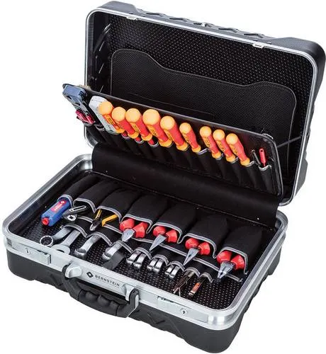 BERNSTEIN TOOLS FOR ELECTRONICS Werkzeugkoffer TELEDATA 6700 - Werkzeugkoffer mit 80tlg. Grundausstattung, staub- und regendicht, ideal für Elektriker und Techniker.