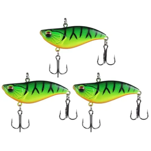 Angelköder, 3 Stuck Lipless Crankbait, Kunstköder mit Rassel-Angelköder für Flache oder Tiefe Angelköder