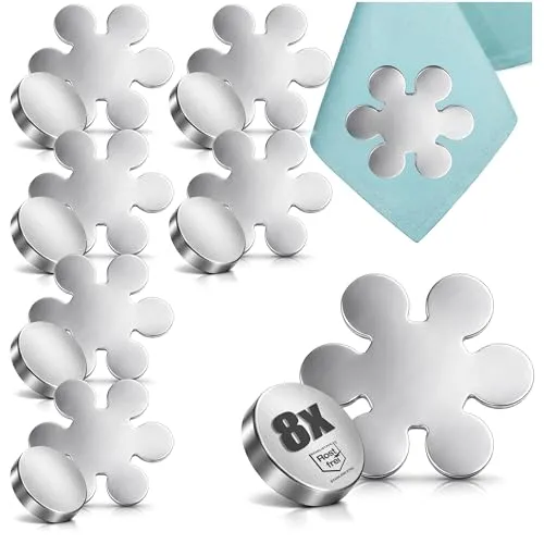 com-four® 8X Tischdeckenbeschwerer - Tischtuchgewichte aus Edelstahl - magnetische Tischtuchklammer - ca. 45g
