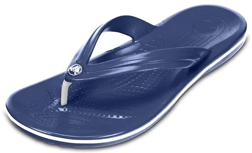 Crocs Unisex Crocband Flip Flip-Flops, Navy, 41/42 EU - Sandalen mit sportlichem Design, leicht und bequem dank Croslite-Schaum für ganztägigen Komfort – ideal für Strand und Freizeit.
