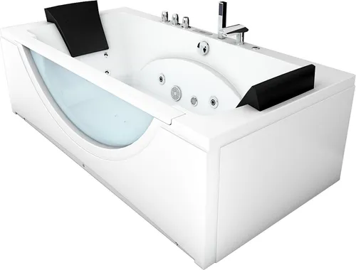Whirlpool Badewanne Eckwanne W81-A 90x180cm mit Farbtherapie