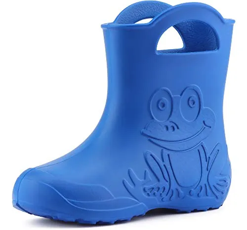 Ladeheid Eva Kinder Gummistiefel: Federleicht und Wasserdicht - Gummistiefel für Kinder, hergestellt in der EU, mit rutschfester Sohle und praktischen Griffen für einfaches Anziehen. Ideal für Regenwetter und spielerische Abenteuer.