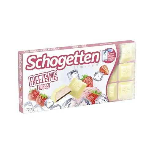 Produktbild Schogetten Freeze Me Erdbeer | Limited Edition | Einfrieren und eiskalt genießen | 100 g Schokoladen-Tafel