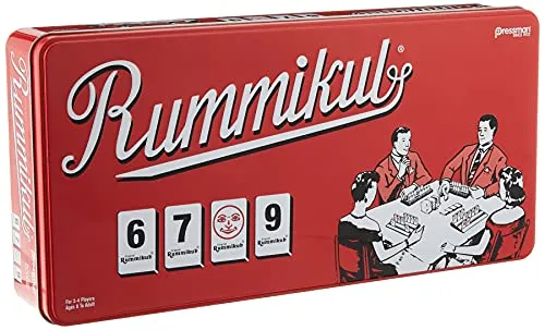 Pressman Rummikub Spiel in Retro-Dose, rot