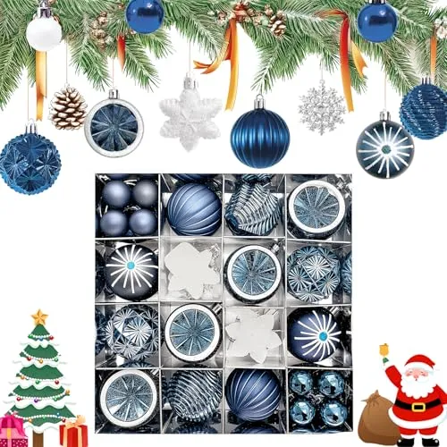 ZUSUZU Set Premium Weihnachtskugeln Kunststoff,Weihnachtsbaum Dekoration Set,Christbaumkugeln,40-PCS Weihnachtsbaum Dekorationen,für Neujahrsparty Hochzeit Feiertag Weihnachtsdekoration
