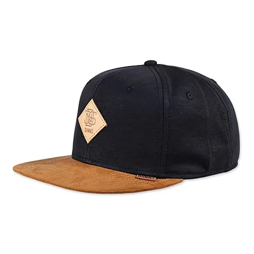 Djinns Snapback Cap 6P SB Jersey Patch Black - Stylische Baseball Cap für Herren mit verstellbarem geradem Schirm, idealer Tragekomfort in One Size.
