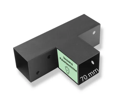 CLIP`N`SHADE Pfostenbeschlag Pfostenbeschlag Pfostenverbinder für 70x70 mm Eckverbinder, Pulverbeschichtete 2mm starke Stahlkonstruktion