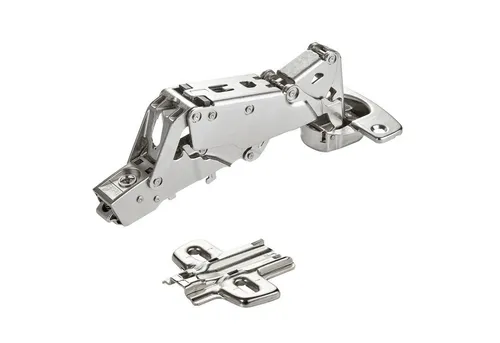 SO-TECH® Türbeschlag Softclose Weitwinkel Scharnier 165° Sensys 8657i (1 St), Eckanschlag Schnellmontage inkl. Montageplatte Höhe 0 mm