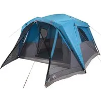 vidaXL Familienzelt mit Vorzelt für 6 Personen - Blau - Wasserdichtes Familienzelt mit praktischem Vorzelt für zusätzlichen Platz. Ideal für Campingabenteuer, bietet es hervorragenden Wetterschutz und Insektenschutz.