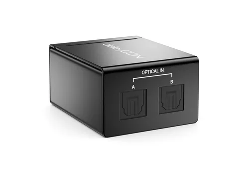 deleyCON Audio/Video Matrix-Switch 2x1 Toslink SPDIF - Praktischer Audio Verteiler mit 2 Eingängen für eine einfache Signalumschaltung, ideal für den täglichen Einsatz in der Heimkino-Anlage.