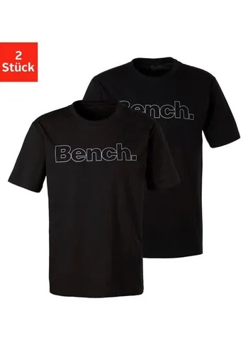 BENCH Herren T-Shirt Lounge, Größe S, Schwarz von Bench.