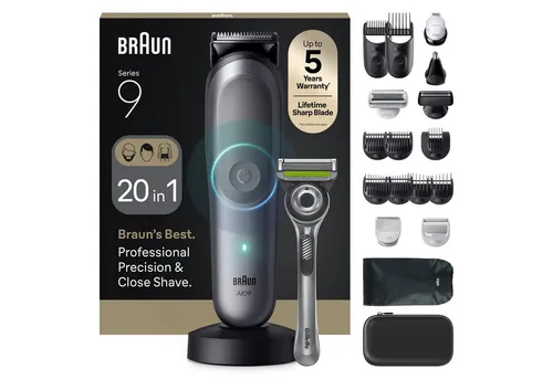 Braun Multigroom All-in-One Series 9, 20-in-1 Trimmer, AIO9540, Grau