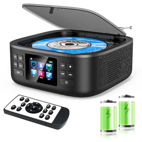 CCHKFEI Tragbarer CD Player mit Bluetooth und FM-Radio