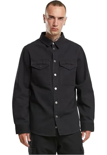 Brandit Heavy Twill Shirt in Schwarz - Größe XL - Herrenhemden aus robustem Heavy Twill Material mit hohem Tragekomfort und 15 praktischen Brusttaschen für optimale Funktionalität.