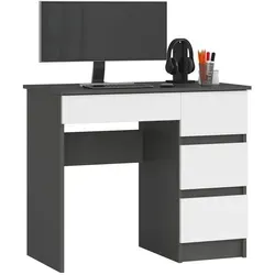 Raumhirsch Furniture Schreibtisch, Weiß, Graphit, Holzwerkstoff, 90x77x50 cm, Arbeitszimmer, Schreibtische, Bürotische
