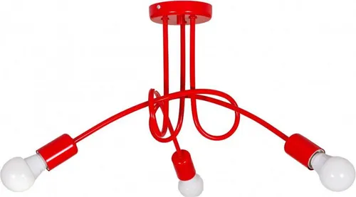 Light-Home Edison Deckenbeleuchtung Lampen Deckenlampen - Deckenlampe Industrial für Wohnzimmer Schlafzimmer und Esszimmer aus Metall - Pendelleuchte 3-Flammig - Rot