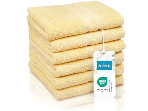 ZOLLNER Handtücher, Walkfrottier (6-St), 50 x 100 cm in gelb von Zollner