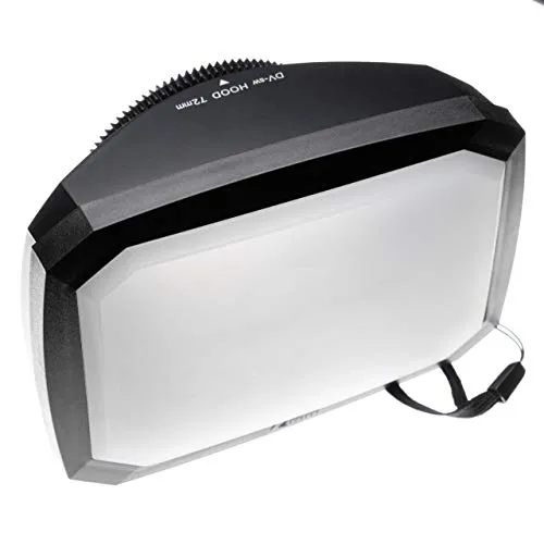 vhbw Gegenlichtblende mit Weißabgleich Deckel für Kameras mit 72 mm Objektivfiltergewinde, Format 16:9 - Systemkameras, DSLM, DSLR, Videokameras