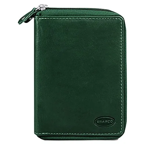 Branco 230 Große Geldbörse für Damen - Münzbörsen für Damen aus hochwertigem Echt-Leder in Jäger-Grün, bietet viel Platz für Karten und Geld, ideal für den täglichen Gebrauch.