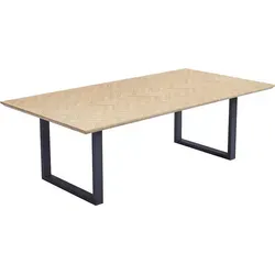 HOME DELUXE Esstisch AVENCIA - 240 x 120 cm in Fishbone Oak - Esstisch AVENCIA inkl. U-Fuß, 240 x 120 cm, aus hochwertiger MDF-Platte, bietet stilvolles Design und hohe Funktionalität, ideal für dein Zuhause.