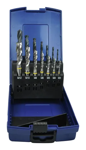 Forum Maschinengewindebohrer-Satz D371C HSSE Set M3-M12 6H GL - Gewindeschneidwerkzeuge für präzise und langlebige Gewinde, ideal für professionelle Anwendungen in der Metallbearbeitung.