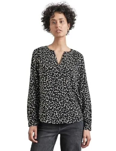 Street One Damen A345111 Bedruckte Tunika, Mehrfarbig, 34 - Damenbluse mit geschlitztem Rundhals und langem Arm, aus weicher Viskose für hohen Tragekomfort und einen lässigen Look.