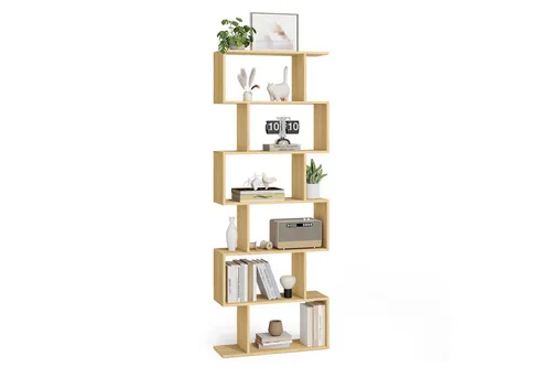 VASAGLE Bücherregal mit 6 Fächern - Stilvolles Standregal aus Holzwerkstoff mit 6 Fächern, ideal für Bücher und Dekoration. Max. Belastbarkeit pro Ebene: 10 kg. Perfekt für Büro oder Wohnzimmer.