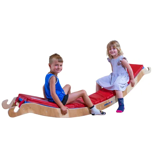 Sport-Thieme Kletterwippen-Set mit Polsterauflage – Vielseitiges Spielgerät - Optimales Wippen und Schaukeln für Kinder und Erwachsene – Kletterwippe mit Matte, belastbar bis 150 kg. Ideal für Bewegungsparcours in Kindergarten und Therapieeinrichtungen.