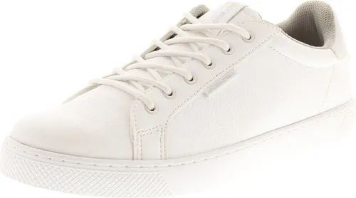 JACK & JONES Herren JFWTRENT PU Sneaker in Bright White, 44 EU - Herren-Sneaker in strahlendem Weiß mit Schnürsenkeln und bequemer, flacher Gummisohle – ideal für jeden Anlass.