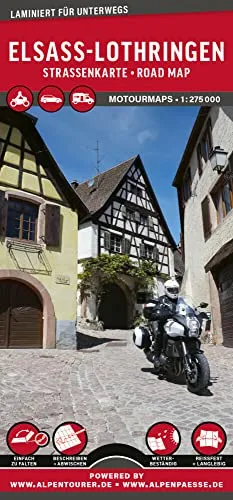 MoTourMaps Elsass & Lothringen Auto- und Motorradkarte 1:275.000: reißfest • wasserfest • beschreibbar (MOTOURMAPS: Laminierte Auto- und Motorrad-Straßenkarten für unterwegs)