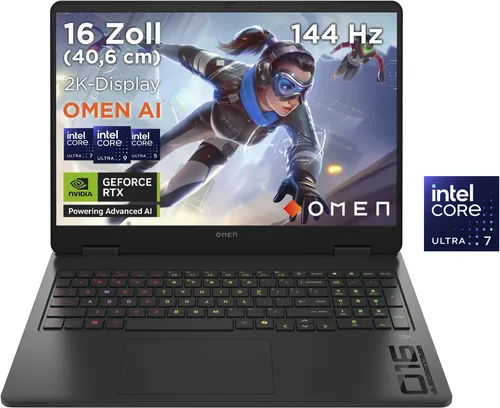 HP Omen 16 Gaming Laptop - 2TB, 24GB RAM, RTX 5060 - Leistungsstarker Gaming Laptop mit 24 GB RAM und 2 TB SSD für schnelles Gaming und Grafikdesign. Ausgestattet mit einem 16 Zoll Display und Windows 11 für ein optimales Nutzererlebnis.