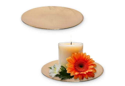 matches21 HOME & HOBBY Dekoschale Deko-Teller 22 cm 2er Set in gold für drinnen & draußen (2 St), Tischdeko für individuelle Kränze, Blumenarrangements & Kerzen