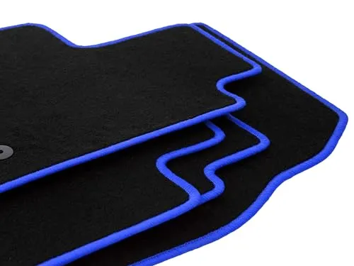 Wielganizator Automatte – Passend für Dacia Sandero I Fließheck, Stepway 2008-2013 – Velours – Autozubehör - Auto Fußmatten – Fußmatte Auto – 4-teilig - schwarz-Blaue