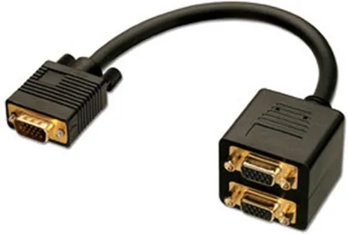 VGA-Splitterkabel, 2 Port 1 x VGA St. an 2x VGA Kupp.