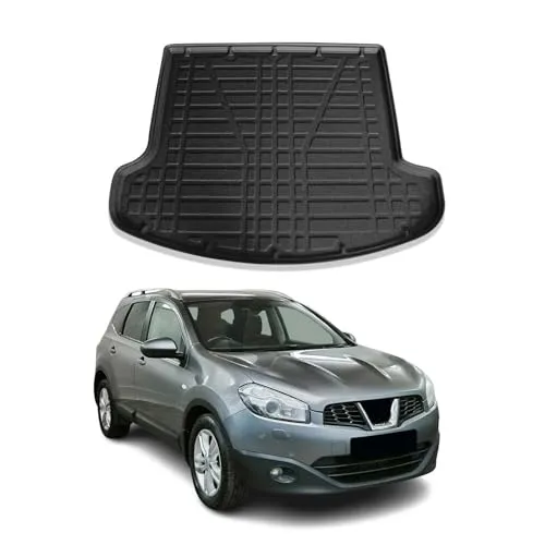 OMAC Kofferraummatte für Nissan Qashqai +2 (2008-2014) - Fahrzeugspezifische Kofferraummatte aus Gummi, wasserdicht und rutschfest für optimalen Schutz und einfache Reinigung. Ideal für einen sauberen Innenraum Ihres Fahrzeugs.