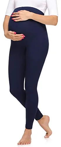 Merry Style Damen Lange Umstandsleggings aus Viskose MS10-297 (Marineblau, L)