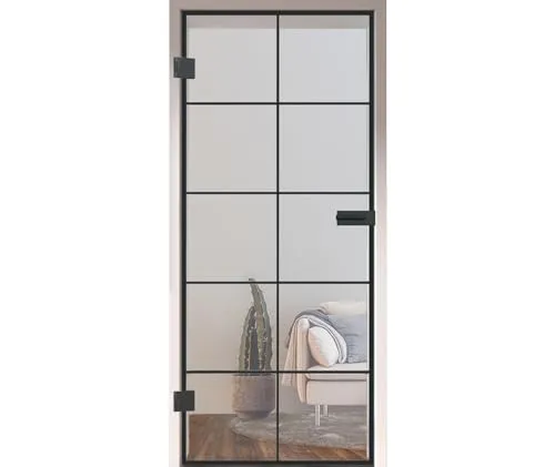 HORI Loft Glastür aus ESG-Sicherheitsglas: Modernes quadratisches Design Glastür Innentür für Wohnräume als stilvoller Raumteiler oder Raumtrenner – Unsere hochwertige Tür aus Klarglas 1972 x 959
