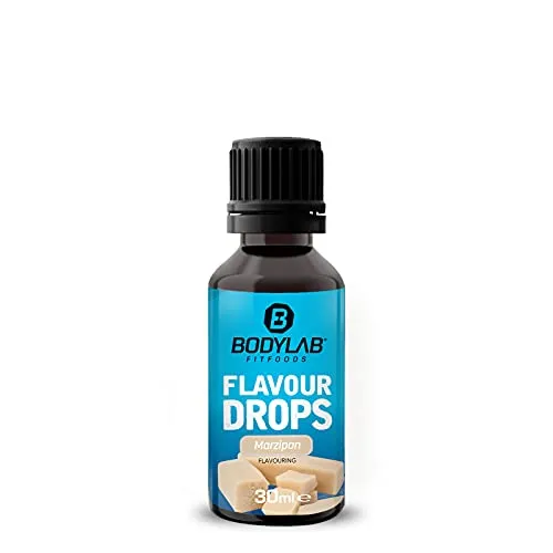 Bodylab24 Flavour Drops 30ml Marzipan, Kalorienfreie, Zuckerfreie & Fettfreie Aroma-Tropfen, Flavdrops zum Süßen von Lebensmitteln, Kaffee Sirup, Geschmackstropfen ohne Künstliche Farbstoffe