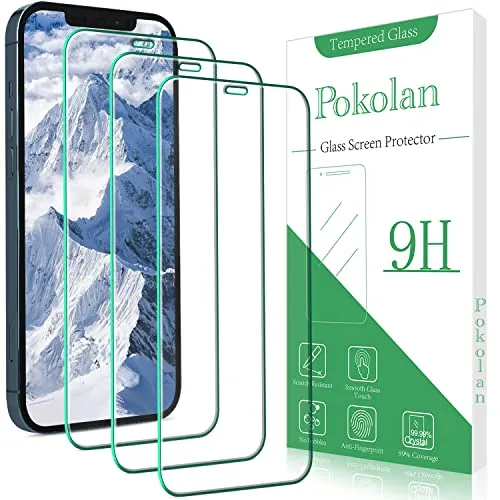 Pokolan 3 Stück Schutzfolie für iPhone 12 Mini, Frei von Kratzern, 9H Härte, HD Displayschutzfolie, 0.33mm Ultra-klar, Blasenfrei, Ultrabeständig