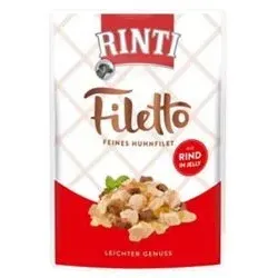 Rinti Filetto Jelly Huhn & Rind | 24 x 100g Hundenassfutter