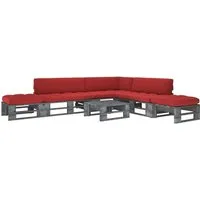 vidaXL 6-tlg. Paletten-Lounge-Set Grau aus imprägniertem Kiefernholz - Genießen Sie entspannte Stunden im Freien mit diesem stilvollen Paletten-Lounge-Set. Hergestellt aus imprägniertem Kiefernholz, ist es langlebig und witterungsbeständig. Ideal für Terrasse, Garten oder Wohnzimmer.