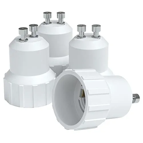 EAZY CASE 4X Lampensockel Adapter - Konverter für GU10 Fassung auf E14 Lampenadapter für LED-/Halogen- und Energiesparlampen Sockeladapter, Weiß