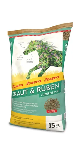 Josera Pferd Kraut & Rüben Luzerne Pur | 15kg hochwertiges Pferdefutter