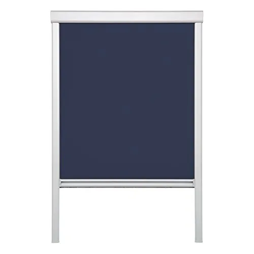 Lichtblick Dachfensterrollo Thermo-Rollo Skylight, Verdunkelung, stufenlose Bedienung, mit Seitenschienen, Passgenau für Velux-Dachfenster Blau,49,3 x 94,0 cm (F06) (B x L)