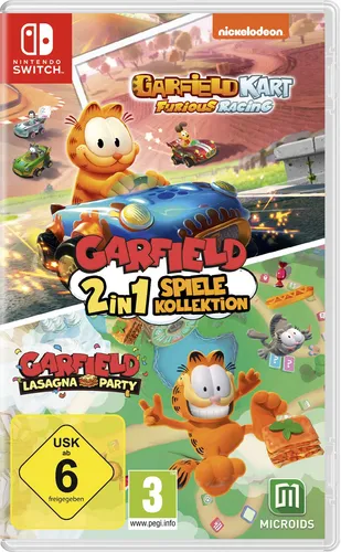 Garfield 2in1 Spiele Kollektion: Lasagna Party & Kart Furious Racing - Spiele-Kollektion für Nintendo Switch mit 32 Minispielen und packenden Rennstrecken. Ideal für Familien und Freunde, die Spaß und Action lieben!